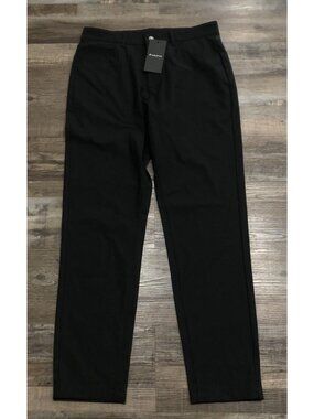 Fabletics Mens 31x32 Black Flat Front Casual Performance Pamts New with Tags